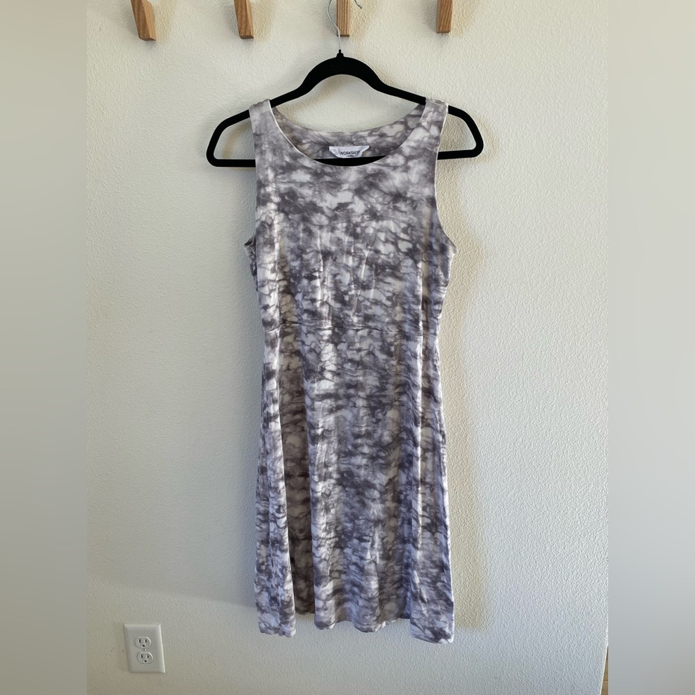 Workshop Modal Gray Tie-Dye Midi Dress